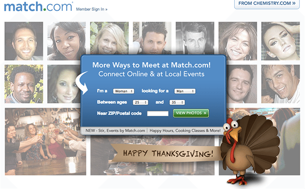 Match.com Landing Page